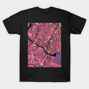 Austin Map Pattern in Purple & Pink T-Shirt